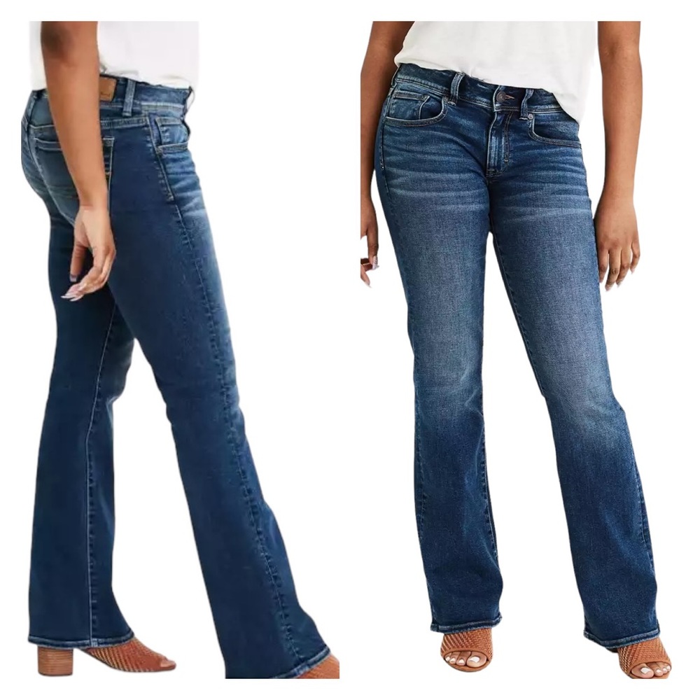 American Eagle Kick Boot Super Stretch Jeans Blue - Picture 8 of 16
